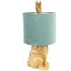 Clayre & Eef 6LMC0099GOVLGR Sobremesa Conejo Oro Verde Ø 20x43 cm E27 60W