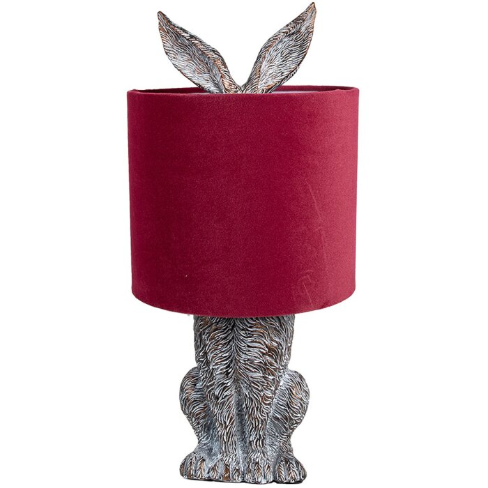 Clayre & Eef 6LMC0099VBU Lámpara de sobremesa diseño conejo rojo Ø 20x43 cm E27 60W