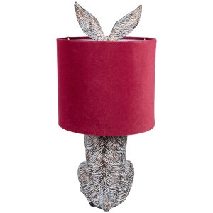 Clayre & Eef 6LMC0099VBU Lámpara de sobremesa diseño conejo rojo Ø 20x43 cm E27 60W