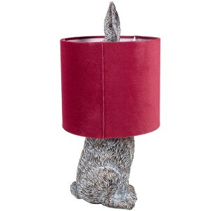 Clayre & Eef 6LMC0099VBU Lámpara de sobremesa diseño conejo rojo Ø 20x43 cm E27 60W