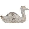 Clayre & Eef 6TE0547 Decoración Pato Oro Blanco Piedra 15x5x9 cm