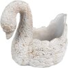 Clayre & Eef 6TE0548 Maceta Cisne 19x11x15 cm Oro Blanco