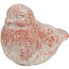 Clayre & Eef 6TE0550 Decoración Pájaro Gris Rojo Piedra 14x9x10 cm Estilo Antiguo