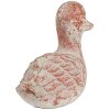 Clayre & Eef 6TE0552 Decoración Pato Gris Rojo 15x8x12 cm Piedra Antigua