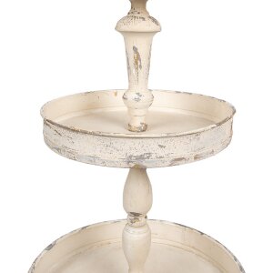 Clayre & Eef 6Y5654 Estantería de hierro Beige Ø 42x75 cm Vintage 3 pisos