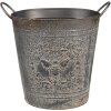 Clayre & Eef 6Y5684 Decoración Maceta Metal Gris 35x22x32 cm Estilo Antiguo