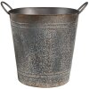 Clayre & Eef 6Y5684 Decoración Maceta Metal Gris 35x22x32 cm Estilo Antiguo