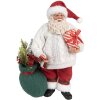 Clayre & Eef 65599 Decoración Navideña Papá Noel Blanco Rojo 18x13x27 cm