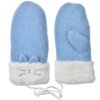 Juleeze JZGL0103 Guantes Azul Blanco Diseño de gato 10x23x3 cm Forro acogedor