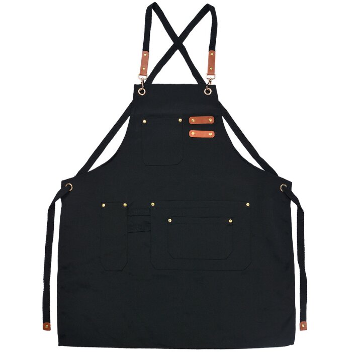 Clayre & Eef KT041.040DBL Delantal Negro 75x66 cm 100% Poliéster