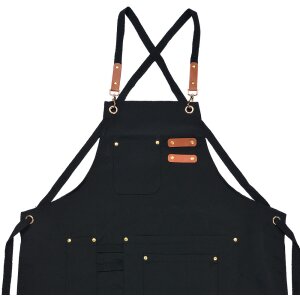 Clayre & Eef KT041.040DBL Delantal Negro 75x66 cm...