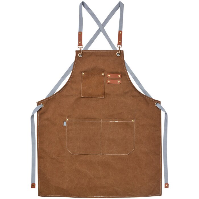 Clayre & Eef KT041.045 Delantal Marrón 63x75 cm 100% Poliéster
