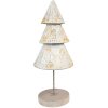 Clayre & Eef 65868 Árbol de Navidad Ø12x32 cm Blanco Marrón Hierro Madera