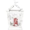 Clayre & Eef 6Y5670 Farol Metal Blanco Antiguo Vidrio 20x20x35cm