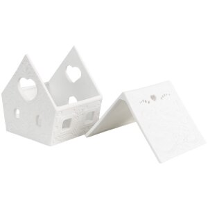 Clayre & Eef 6CE1740 Portavelas Casa Porcelana Blanca 9x7x8 cm