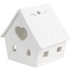 Clayre & Eef 6CE1740 Portavelas Casa Porcelana Blanca 9x7x8 cm