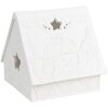 Clayre & Eef 6CE1741 Portacandelitas Casa Navidad Porcelana Blanca 8x8x8 cm