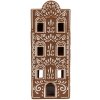Clayre & Eef 6CE1747 Portavelas Casa Porcelana Marrón Blanco 7x7x19 cm