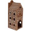 Clayre & Eef 6CE1747 Portavelas Casa Porcelana Marrón Blanco 7x7x19 cm