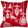 Clayre & Eef KT021.355 Funda de Cojín Rojo Blanco Motivo de Navidad 45x45 cm Poliéster