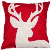 Clayre & Eef KT021.356 Funda de cojín motivo ciervo rojo blanco 45x45 cm