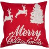 Clayre & Eef KT021.358 Funda de Cojín Rojo Blanco Motivo de Navidad 45x45 cm Poliéster