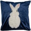 Clayre & Eef KT021.360 Funda de Cojín Azul Blanco Conejito 45x45 cm Poliéster