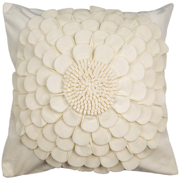 Clayre & Eef KT021.362 Funda de Cojín Beige Diseño Floral 45x45 cm Poliéster