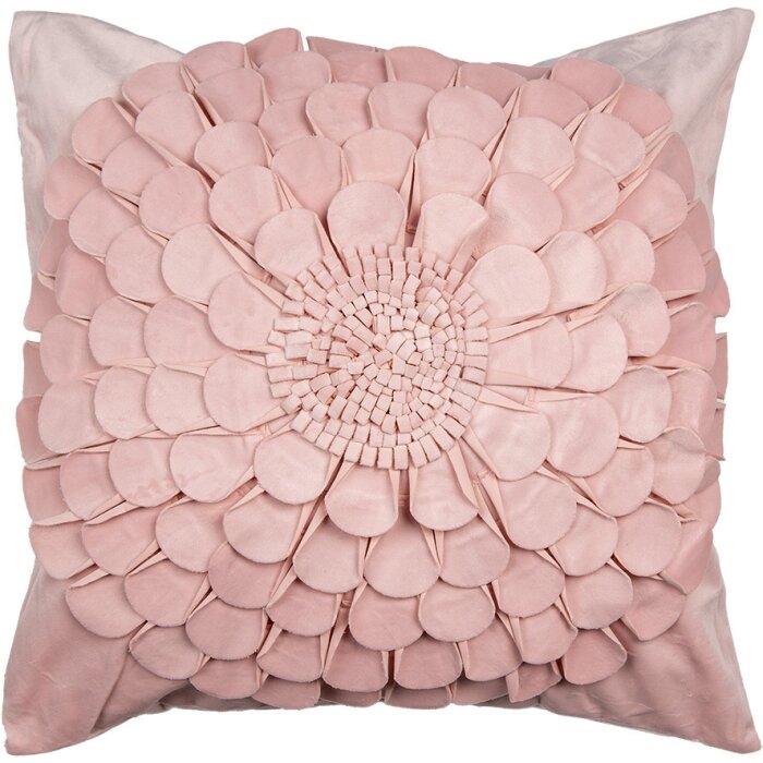 Clayre & Eef KT021.363 Funda de Cojín Rosa 45x45 cm Poliéster Cuadrada