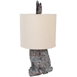 Clayre & Eef 6LMC0099VBE Lámpara de mesa diseño conejo Ø20x43cm E27 60W Marrón Beige