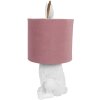 Clayre & Eef 6LMC0099WVP Lámpara de Sobremesa Conejo Estilo Campestre Blanco Rosa E27 60W