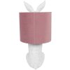 Clayre & Eef 6LMC0099WVP Lámpara de Sobremesa Conejo Estilo Campestre Blanco Rosa E27 60W