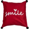 Clayre & Eef KT021.365 Funda de Cojín Smile Rojo Blanco 45x45 cm Poliéster