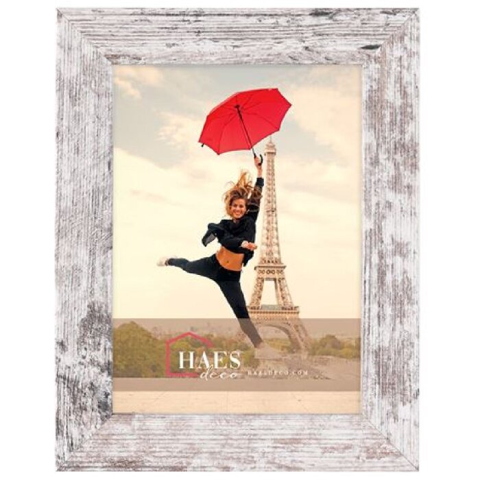 Marco de fotos Haes Deco SP001136 Paris Blanco Marrón 13x18 cm aspecto madera cristal acrílico