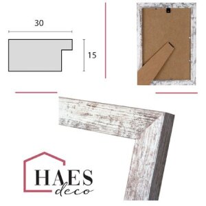 Marco de fotos Haes Deco SP001136 Paris Blanco Marrón 13x18 cm aspecto madera cristal acrílico