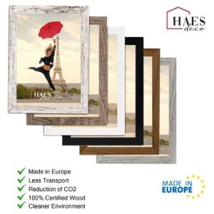 Portarretratos Haes Deco SP001416 París Blanco Marrón 40x60 cm aspecto madera cristal acrílico