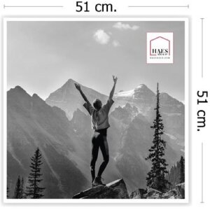 Haes Deco EF18W Marco de fotos de plástico blanco 50x50 cm con cristal artístico