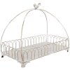 Clayre & Eef 6Y5673 Cesto juego de 2 de hierro blanco-dorado 39x20x30 30x15x22 cm