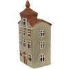 Clayre & Eef 6CE1881 Portavelas Casa Cerámica Verde Marrón 12x9x25 cm