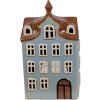 Clayre & Eef 6CE1882 Portavelas Casa Estilo Campestre Azul Marrón 13x9x22 cm