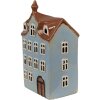 Clayre & Eef 6CE1882 Portavelas Casa Estilo Campestre Azul Marrón 13x9x22 cm