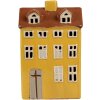 Clayre & Eef 6CE1885 Portavelas Casa Cerámica Amarillo 12x8x18 cm Estilo Campestre