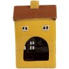 Clayre & Eef 6CE1885 Portavelas Casa Cerámica Amarillo 12x8x18 cm Estilo Campestre