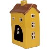 Clayre & Eef 6CE1885 Portavelas Casa Cerámica Amarillo 12x8x18 cm Estilo Campestre