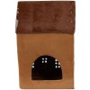 Clayre & Eef 6CE1887 Portavelas Casa Cerámica Marrón 17x11x24 cm Estilo Campestre