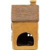Clayre & Eef 6CE1891 Portavelas Casa Cerámica Amarillo 9x9x15 cm Estilo Campestre