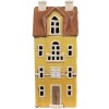 Clayre & Eef 6CE1913 Portavelas Casa Amarillo Marrón Estilo Campestre 11x9x25 cm