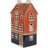 Clayre & Eef 6CE1914 Portavelas Casa Cerámica Naranja Azul 12x9x22 cm