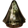 Clayre & Eef 6GL4570GR Árbol de Navidad LED de cristal verde Ø 14x16 cm que funciona con pilas