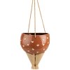 Clayre & Eef 6CE1863 Decoración Maceta Flor Rosa Beige Cerámica 17x15x20 cm